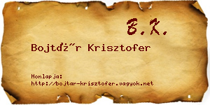 Bojtár Krisztofer névjegykártya